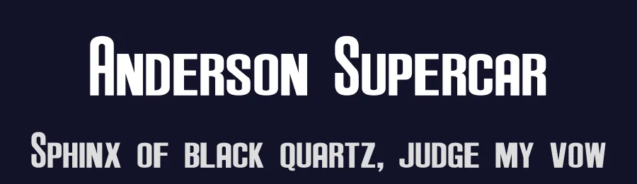Anderson Supercar by Steve Ferrera — Display Font — thumbnail 2