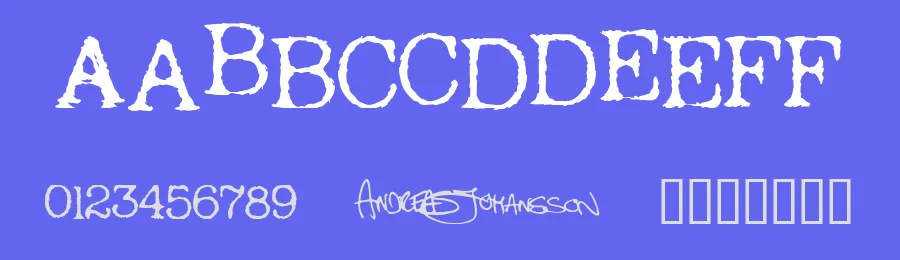 Andreas Typewriter by Andreas Johansson — Decorative Font — thumbnail 3
