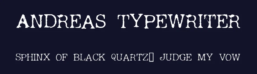 Andreas Typewriter by Andreas Johansson — Decorative Font — thumbnail 2