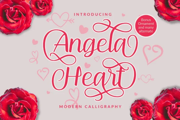 Angela Heart Font by ahweproject — Script Handwritten Font
