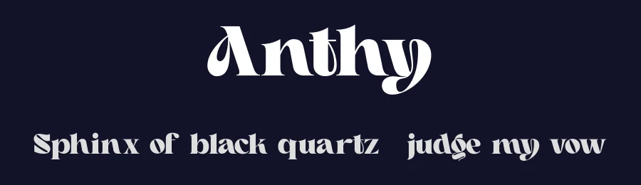 Anthy by Dharmas Foundry — Decorative Font — thumbnail 2