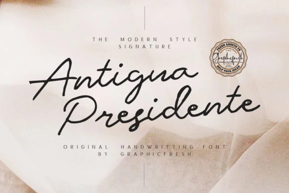 Antigua Presidente Font by Graphicfresh — Script Handwritten Font