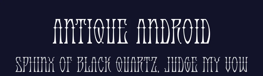 Antique Android by Russ McMullin — Decorative Font — thumbnail 2