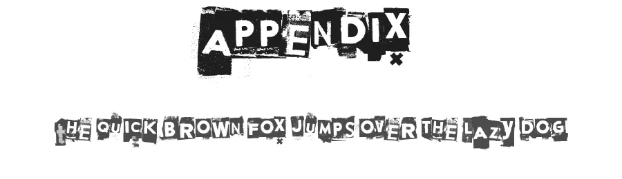 Appendix by Juha Korhonen — Decorative Font