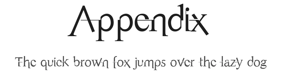 Appendix by Harry Oklebef — Decorative Font