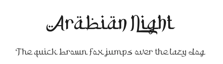 Arabian Night by Mocha Frappuccino — Decorative Font