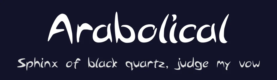 Arabolical by Geoffrey Johnston — Decorative Font — thumbnail 2