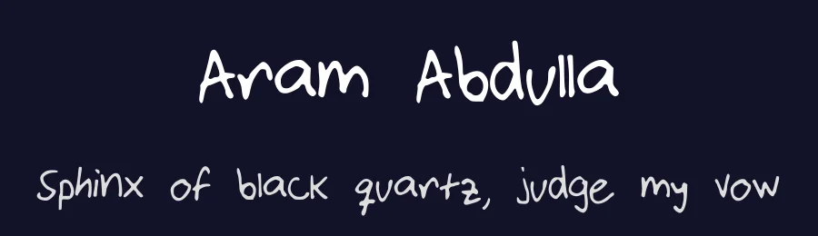 Aram Abdulla by Aaram Abdulla — Script Handwritten Font — thumbnail 2