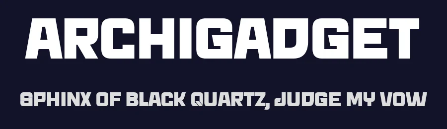 Archigadget by Vladimir Nikolic — Display Font — thumbnail 2