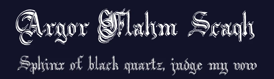 Argor Flahm Scaqh by Argor — Blackletter Font — thumbnail 2