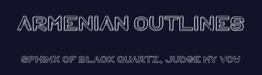 Armenian Outlines by Woodcutter — Decorative Font — thumbnail 2