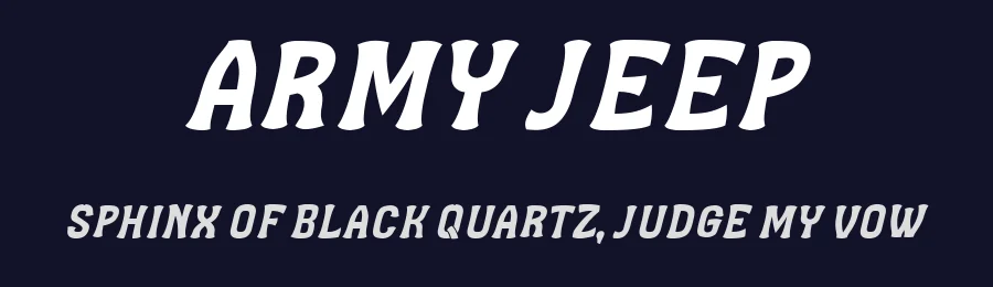 Army Jeep by Vladimir Nikolic — Decorative Font — thumbnail 2
