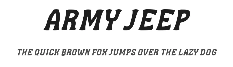 Army Jeep by Vladimir Nikolic β Decorative Font