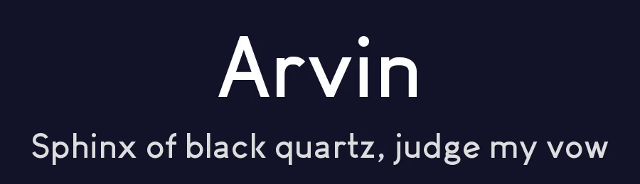 Arvin by Chen Yining — Sans Serif Font — thumbnail 2