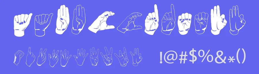 ASL Hands By Frank by Frank Gemignani — Dingbats Font — thumbnail 3