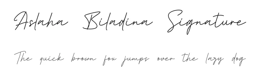 Aslaha Biladina Signature