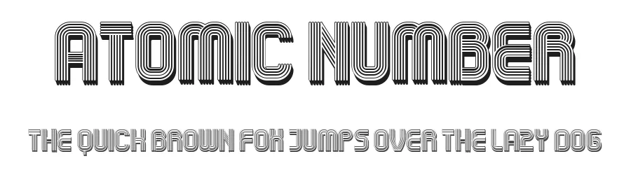 Atomic Number by Vladimir Nikolic β Decorative Font