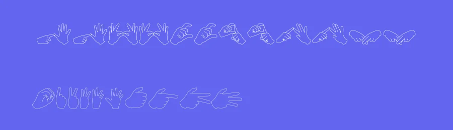 Auslan Finger Spelling by Domenico Ventura — Dingbats Font — thumbnail 3