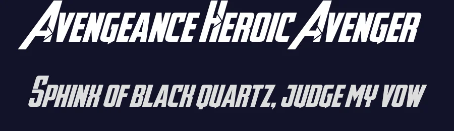 Avengeance Heroic Avenger by Fontry — Display Font — thumbnail 2