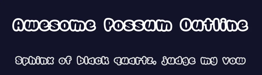 Awesome Possum Outline by Brittney Murphy Design — Decorative Font — thumbnail 2