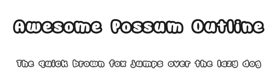 Awesome Possum Outline by Brittney Murphy Design β Decorative Font