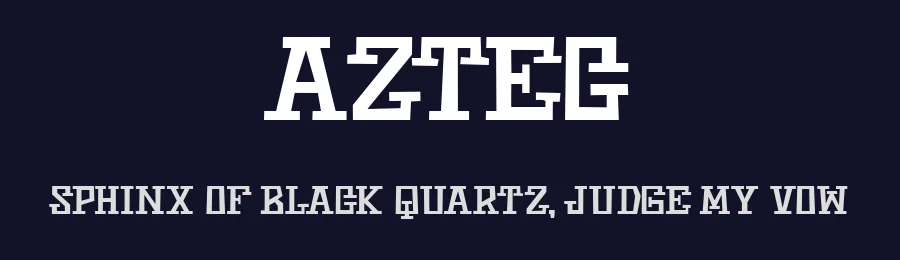 Aztec by Vladimir Nikolic — Decorative Font — thumbnail 2