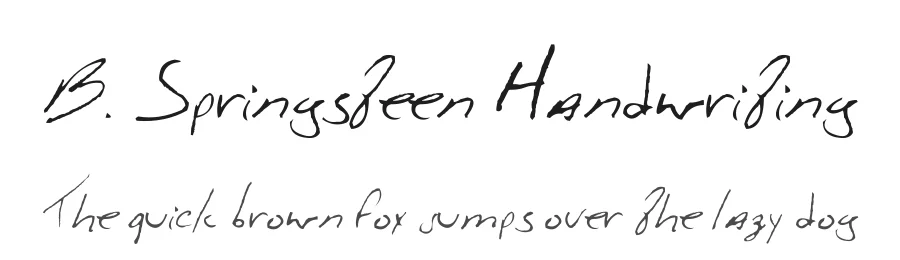 B. Springsteen Handwriting