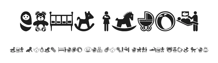 Baby Icons by Woodcutter — Dingbats Font
