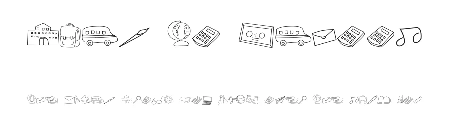 Back to School by Edy Wiyono — Dingbats Font