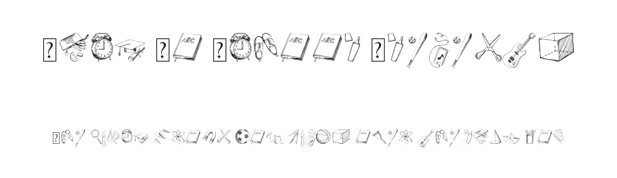 Back To School Elements by Fontscafe.com — Dingbats Font