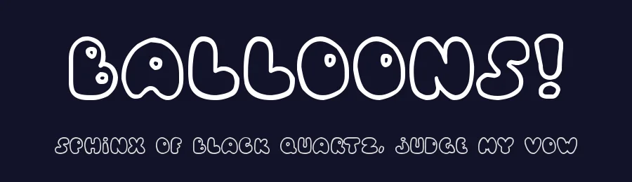 Balloons! by Joseph Dawson — Decorative Font — thumbnail 2