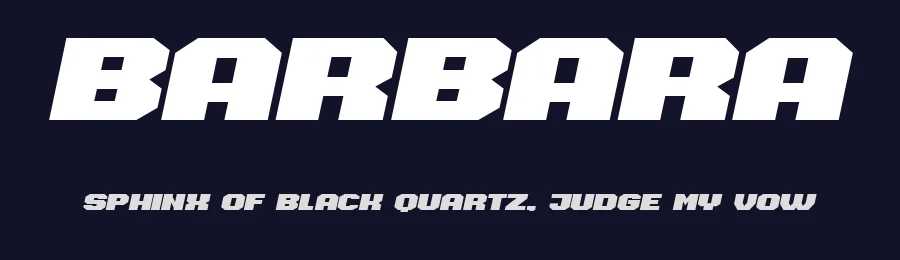Barbara by Vladimir Nikolic — Display Font — thumbnail 2