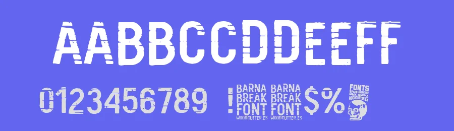 Barna Break by Woodcutter — Decorative Font — thumbnail 3