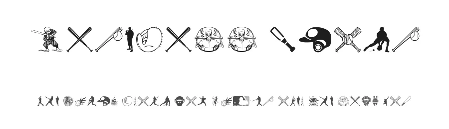 Baseball Icons by Woodcutter — Dingbats Font