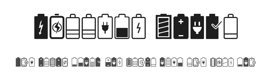 Battery Icons by Woodcutter — Dingbats Font