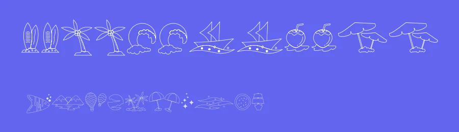 Beach Dingbats by Edy Wiyono — Dingbats Font — thumbnail 3
