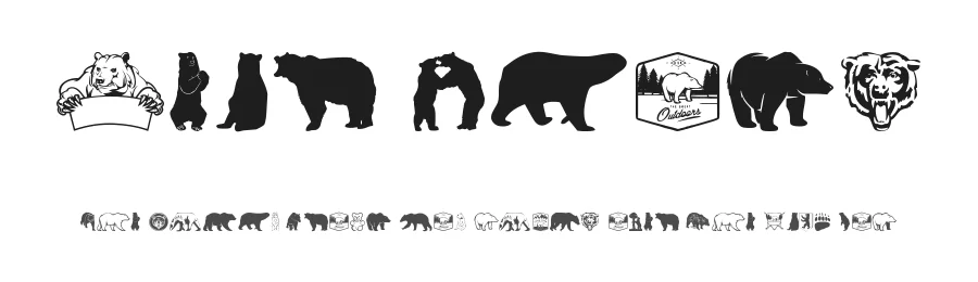 Bear Icons by Woodcutter — Dingbats Font
