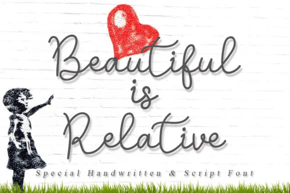 Beautiful is Relative Font by Slenting Art — Script Handwritten Font