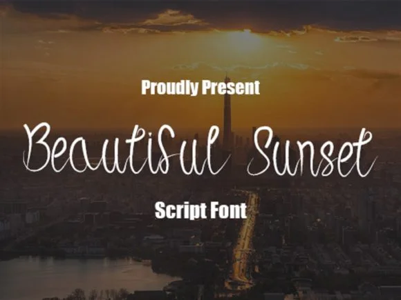 Beautiful Sunset Font by scriptstrategy — Script Handwritten Font