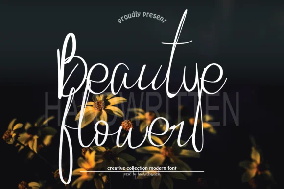 Beautye Flowers Font by handwrittenwanda — Script Handwritten Font