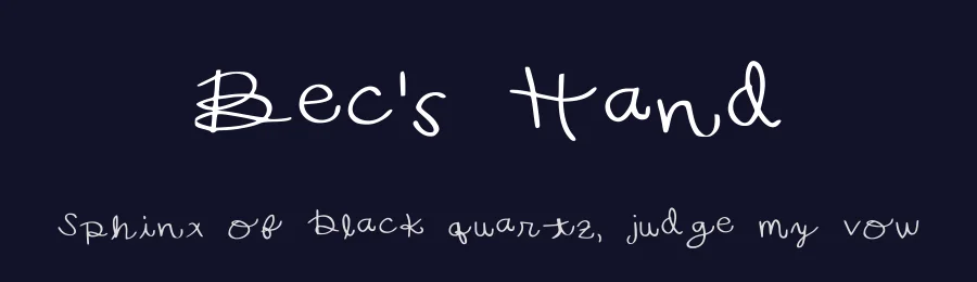 Bec's Hand by Becca M. — Script Handwritten Font — thumbnail 2