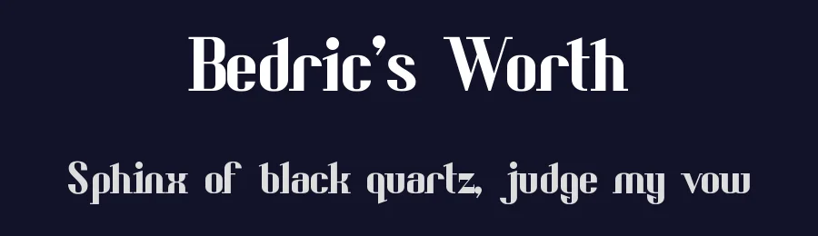 Bedric's Worth by Steve Gardner — Serif Font — thumbnail 2