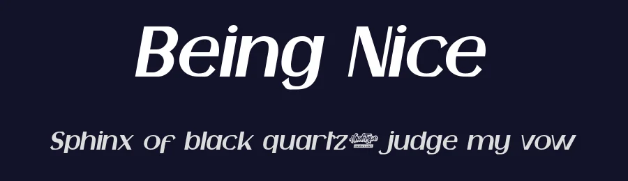 Being Nice by Noah Type — Sans Serif Font — thumbnail 2