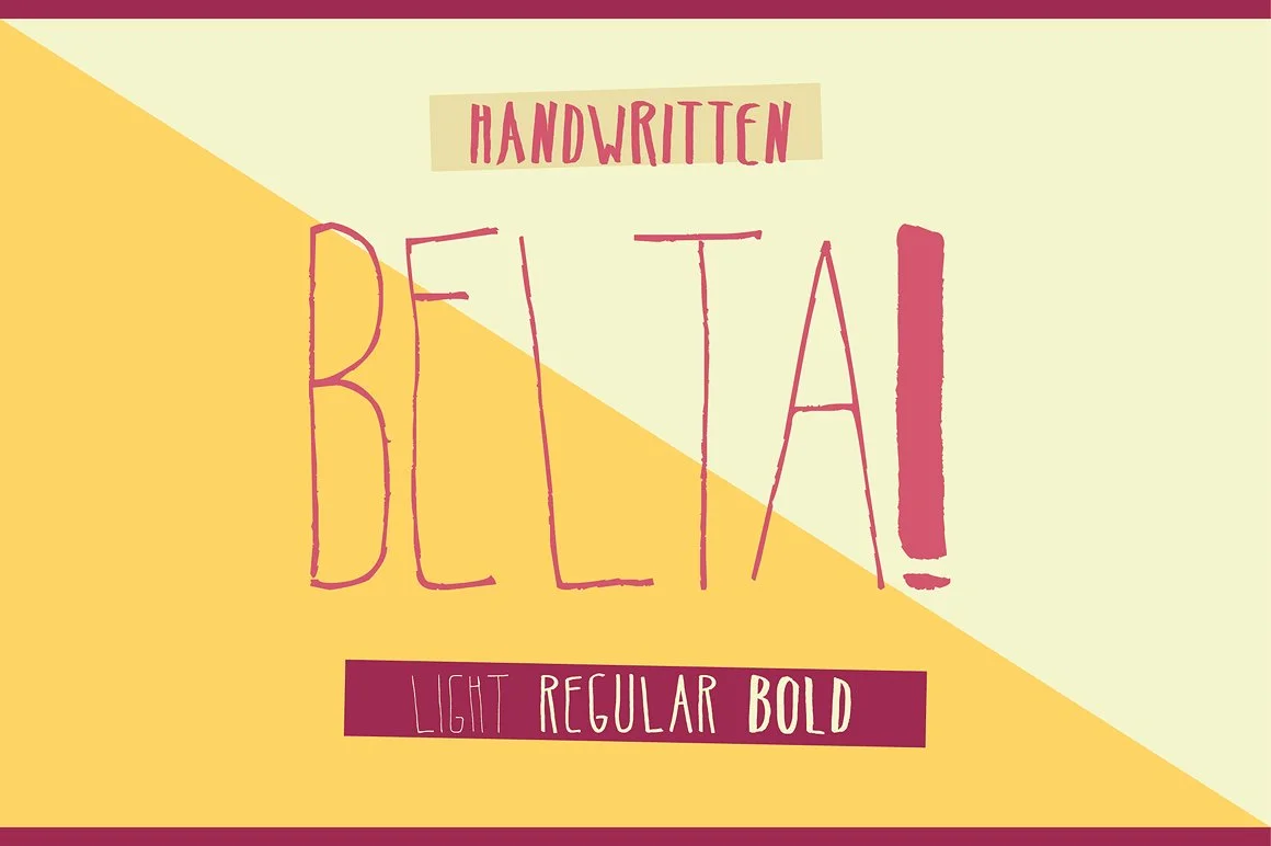 Belta Font by antipixel β Script Handwritten Font