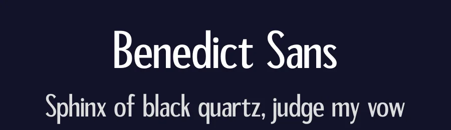 Benedict Sans by Storytype Studio — Sans Serif Font — thumbnail 2