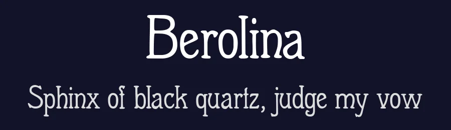 Berolina by Peter Wiegel — Decorative Font — thumbnail 2