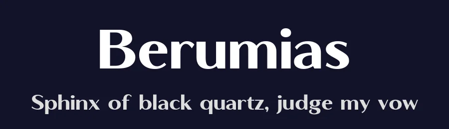 Berumias by Roland Huse Design — Sans Serif Font — thumbnail 2