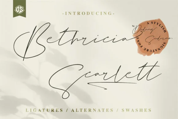 Bethricia Scarlett Font by crissudarno — Script Handwritten Font