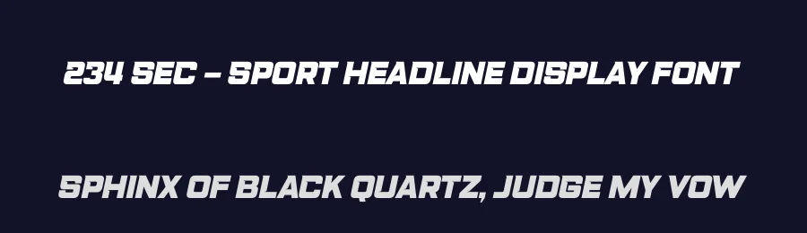 234 Sec – Sport Headline Display Font by Casloop Studio — Decorative Font — thumbnail 2