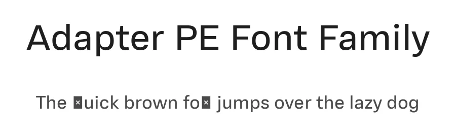 Adapter PE Font Family by Rosetta Type Foundry — Sans Serif Font